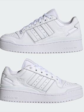 Adidas Forum Bold Stripes White Shoes Size 9